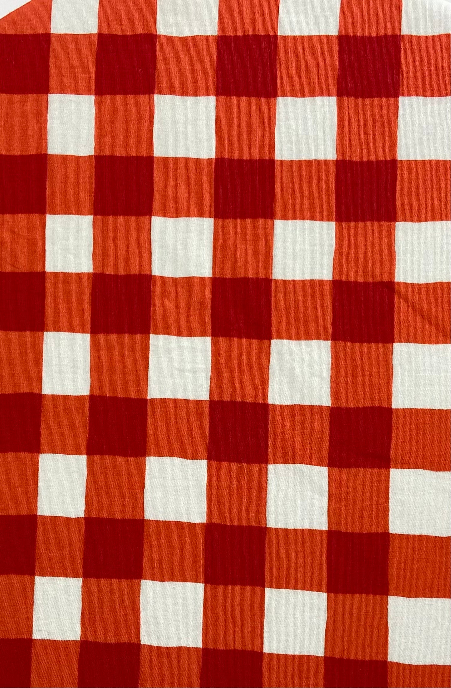 Reusable Bowl Cover (red/white buffalo check fabric)