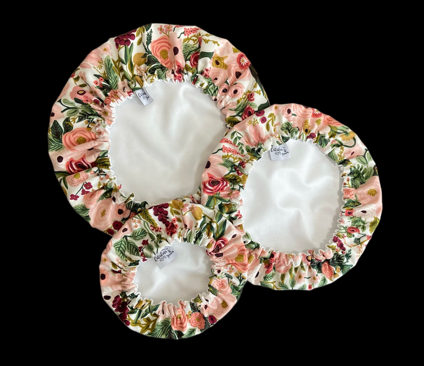Reusable Bowl Cover (Garden Party pink floral fabric)