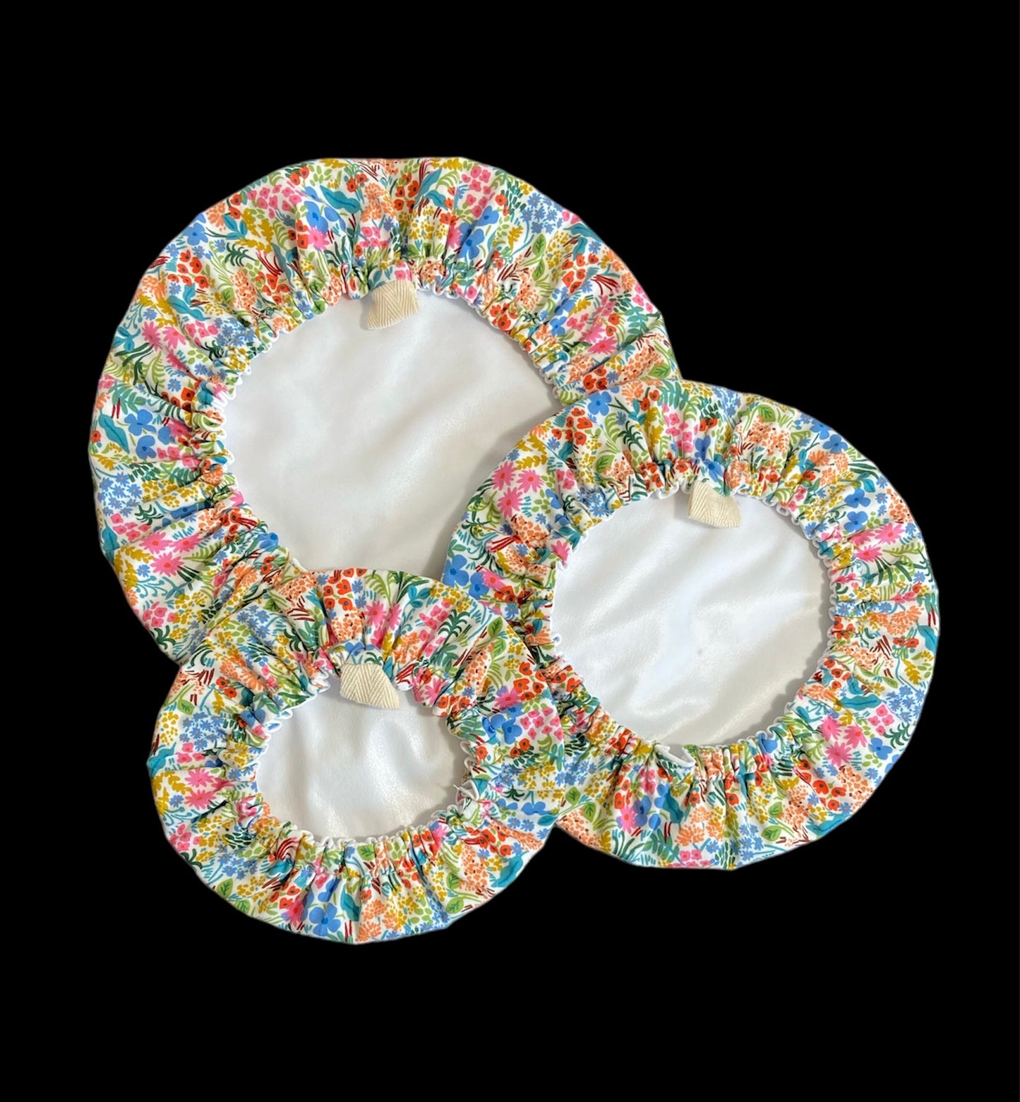 Reusable Bowl Cover (English Garden Meadow cream floral fabric)
