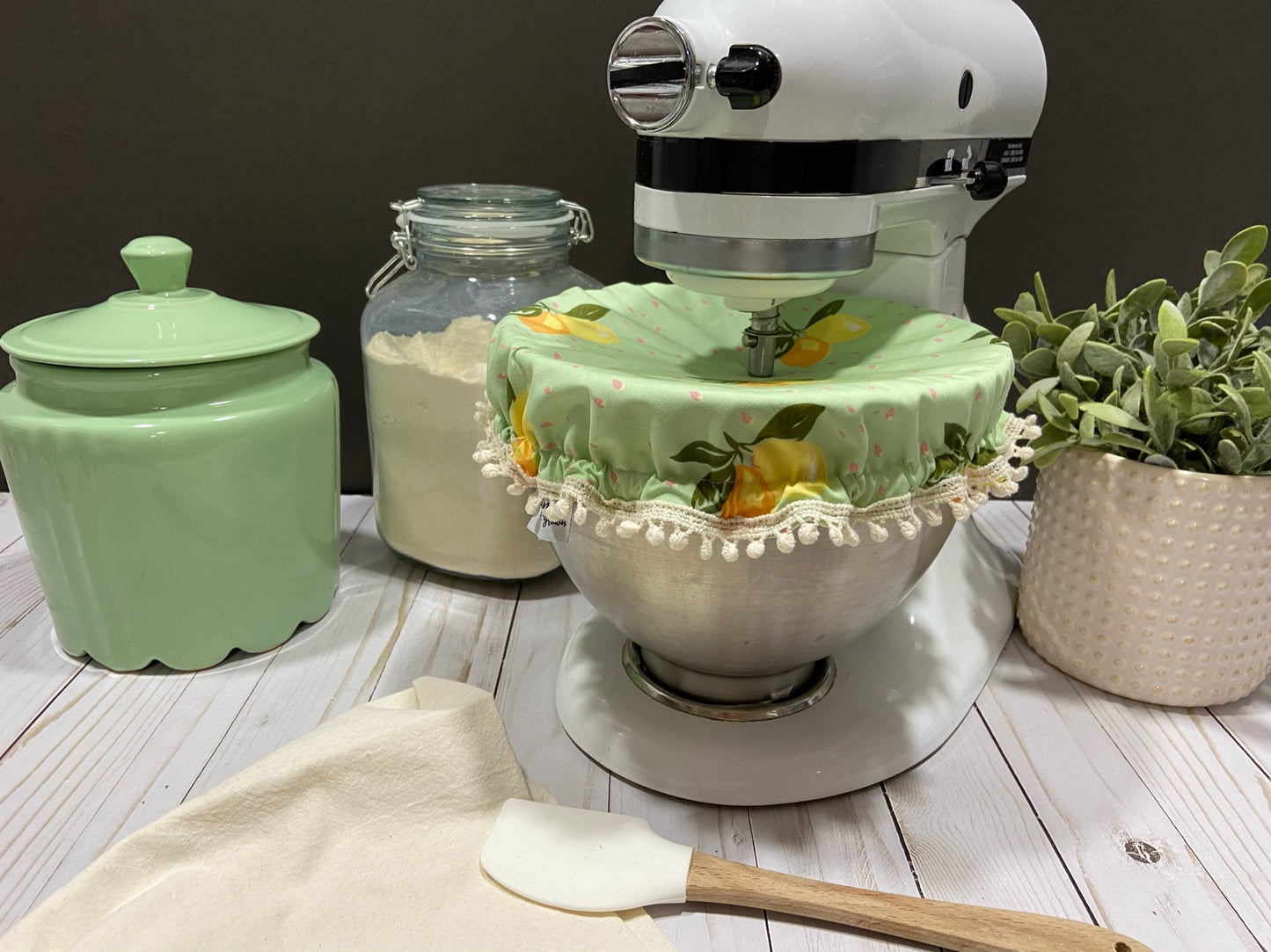 Kitchen Stand mixer bowl cover (mint lemon)