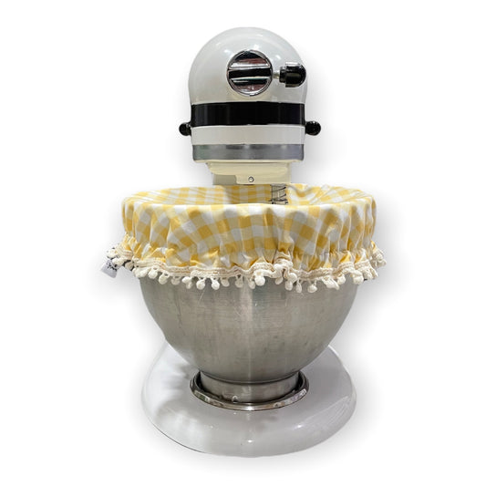 Kitchen Stand mixer bowl cover (yellow check fabric)