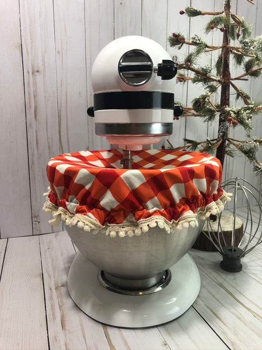 Kitchen Stand Mixer Bowl Cover (Red/White Buffalo check)